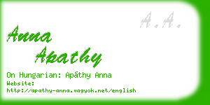 anna apathy business card
