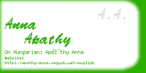 anna apathy business card